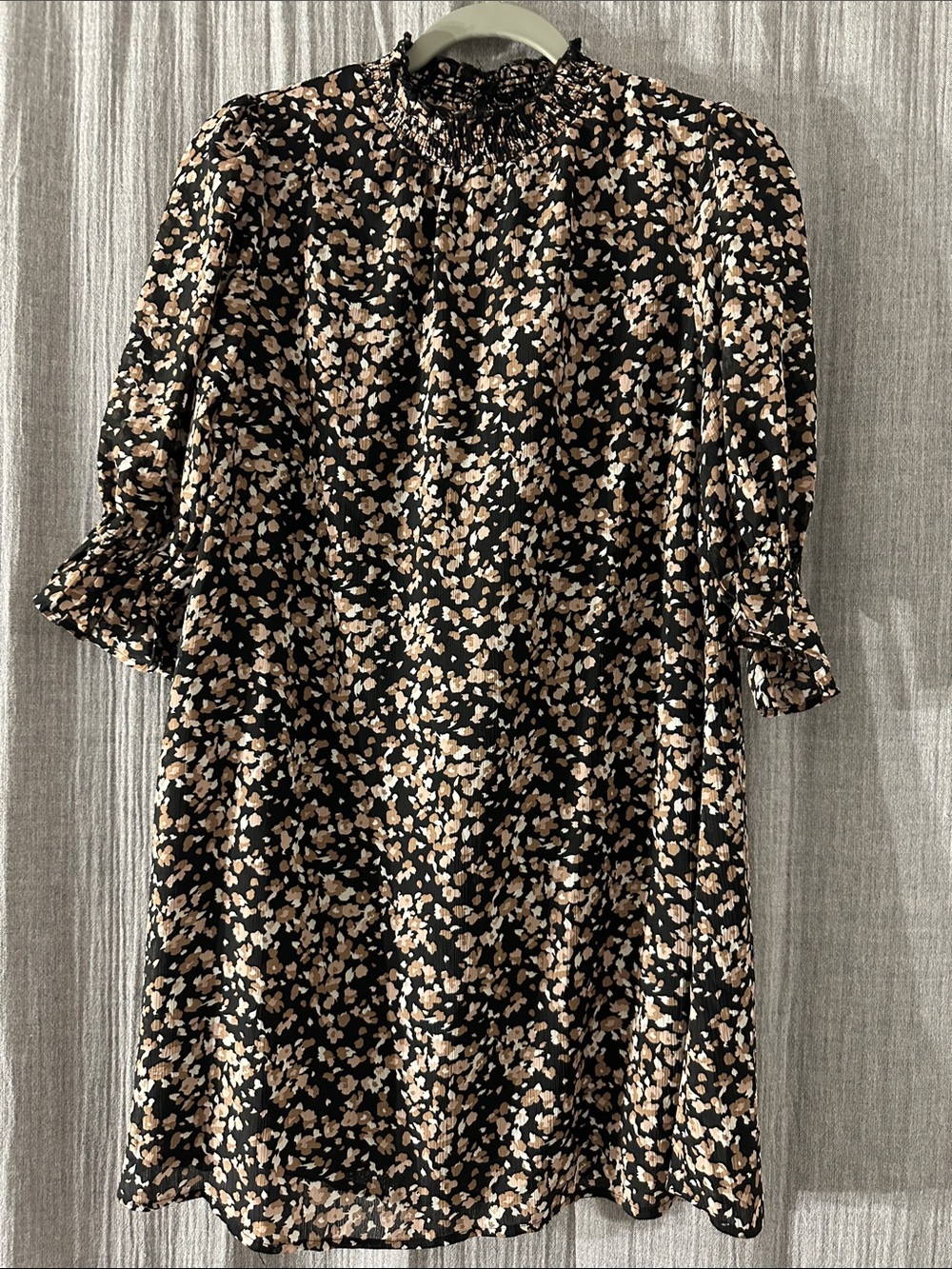 Hayden Girls -Black Floral Smocked-Neck Midi Dress